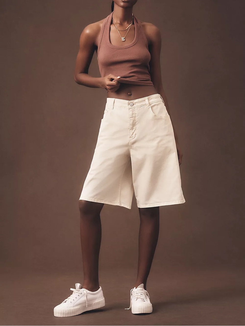 Pilcro Mid-Rise Classic
Bermuda Shorts Cream White Size 31 Anthropologie